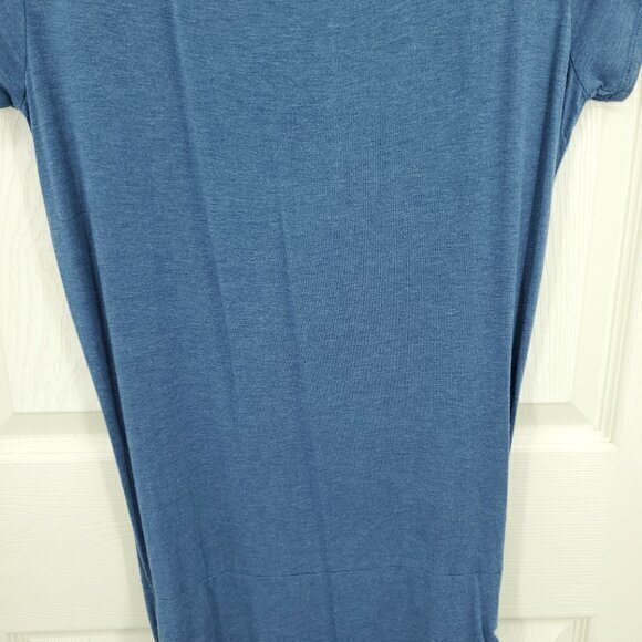 Prana Modal Foundation Ruched Short Sleeve Tee Mini Dress M Blue - Picture 10 of 16